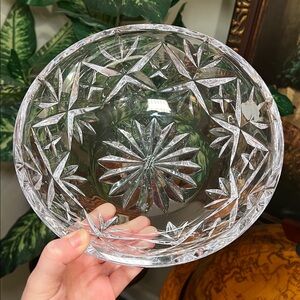 Vintage Sevres France French Cut Crystal Starburst Serving Bowl